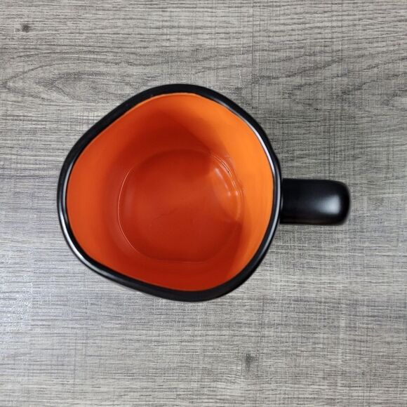 Rae Dunn Artisan Collection Black‎ and Orange Ceramic Farmhouse Candy Coma Mug - Picture 5 of 6